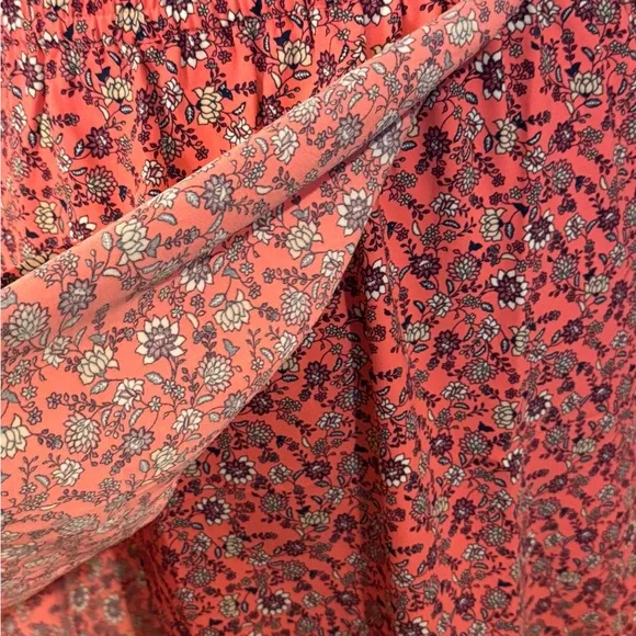 LOFT Outlet Coral Floral A-Line Skirt - Picture 4 of 7